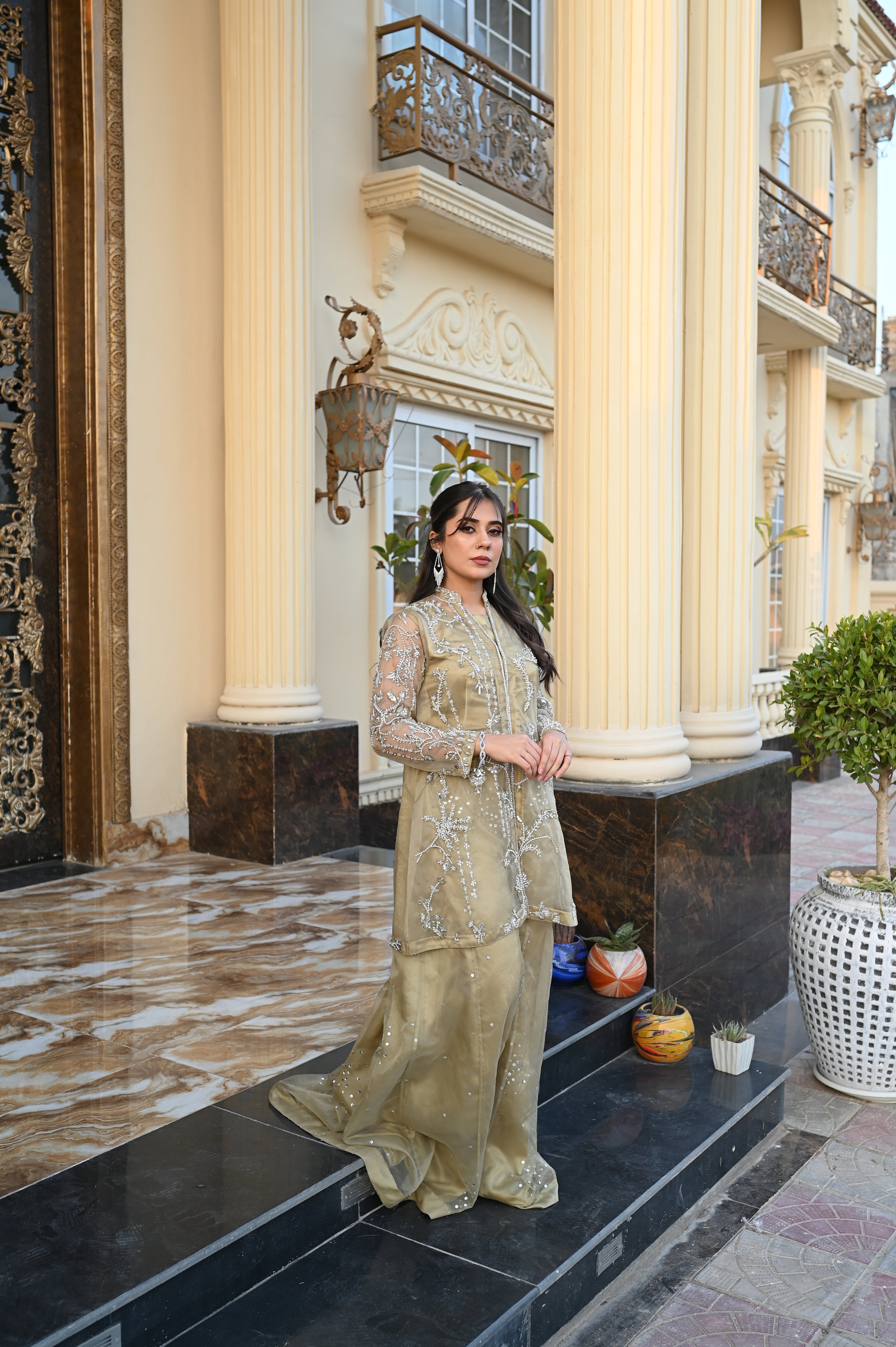 Marigold Muse – Embroidered Jacket with Relaxed Fit Pants