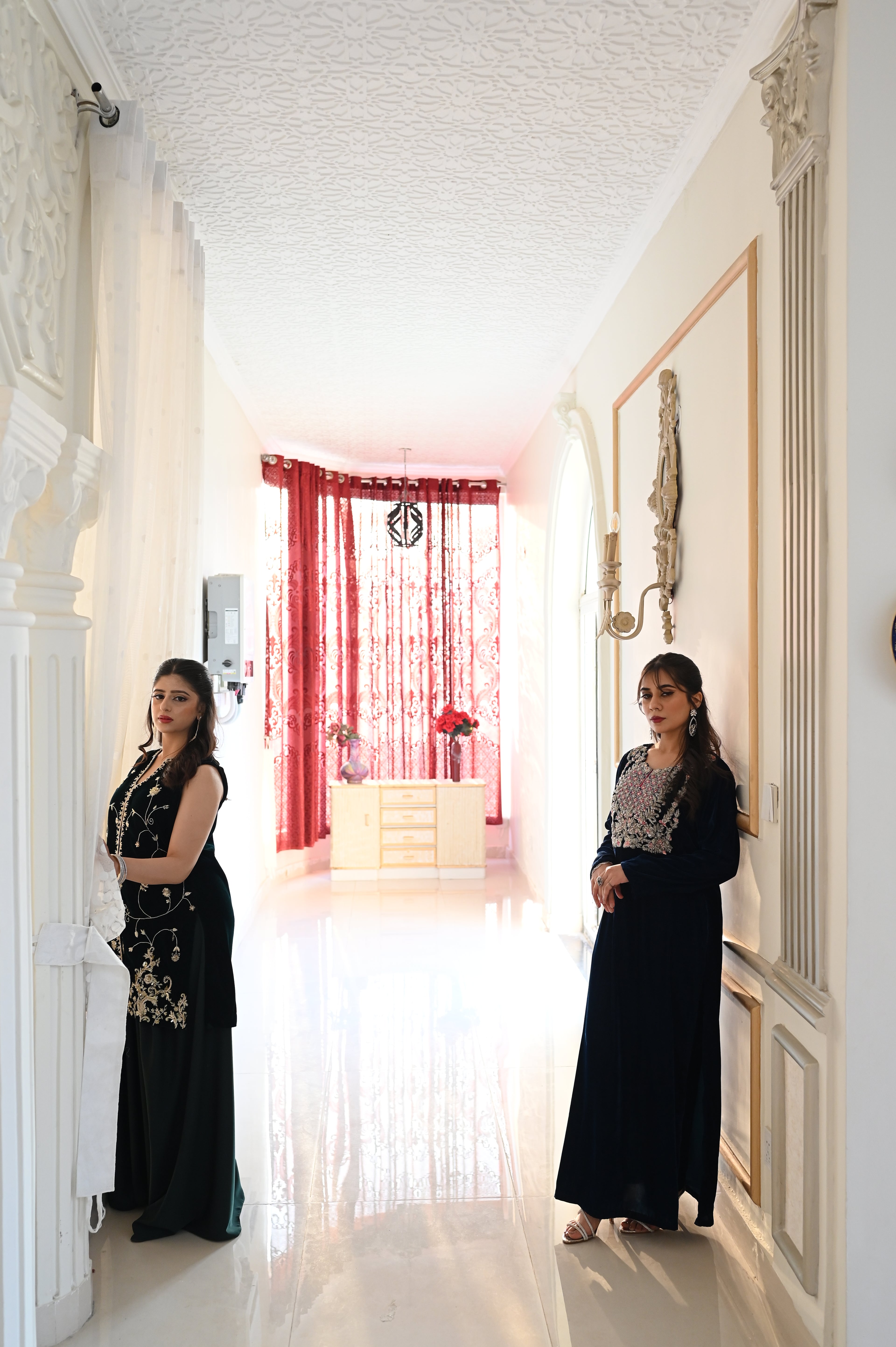 Emerald Muse – Velvet Zardozi Jacket with Crepe Sarong Skirt