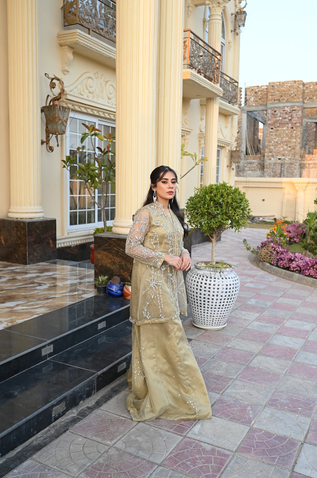 Marigold Muse – Embroidered Jacket with Relaxed Fit Pants