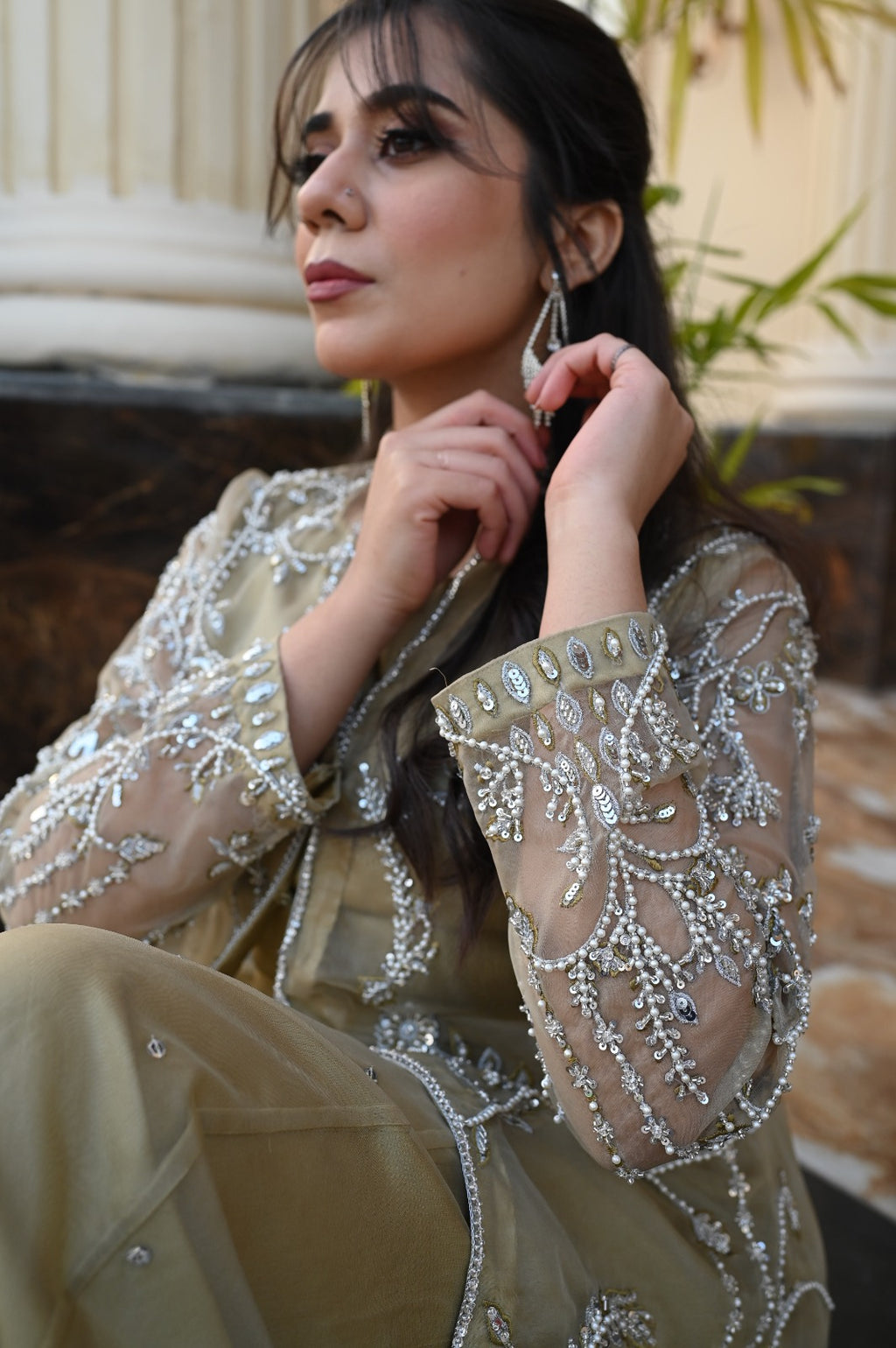 Marigold Muse – Embroidered Jacket with Relaxed Fit Pants