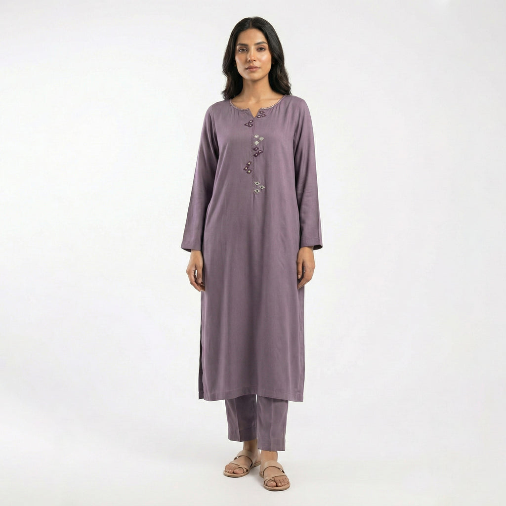 Muted Lilac Handmade Marina Winter Suit 2 pcs